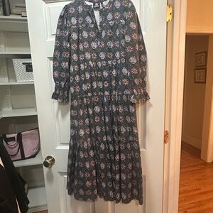 Madison Mathews dress w pockets and lined midi/maxi